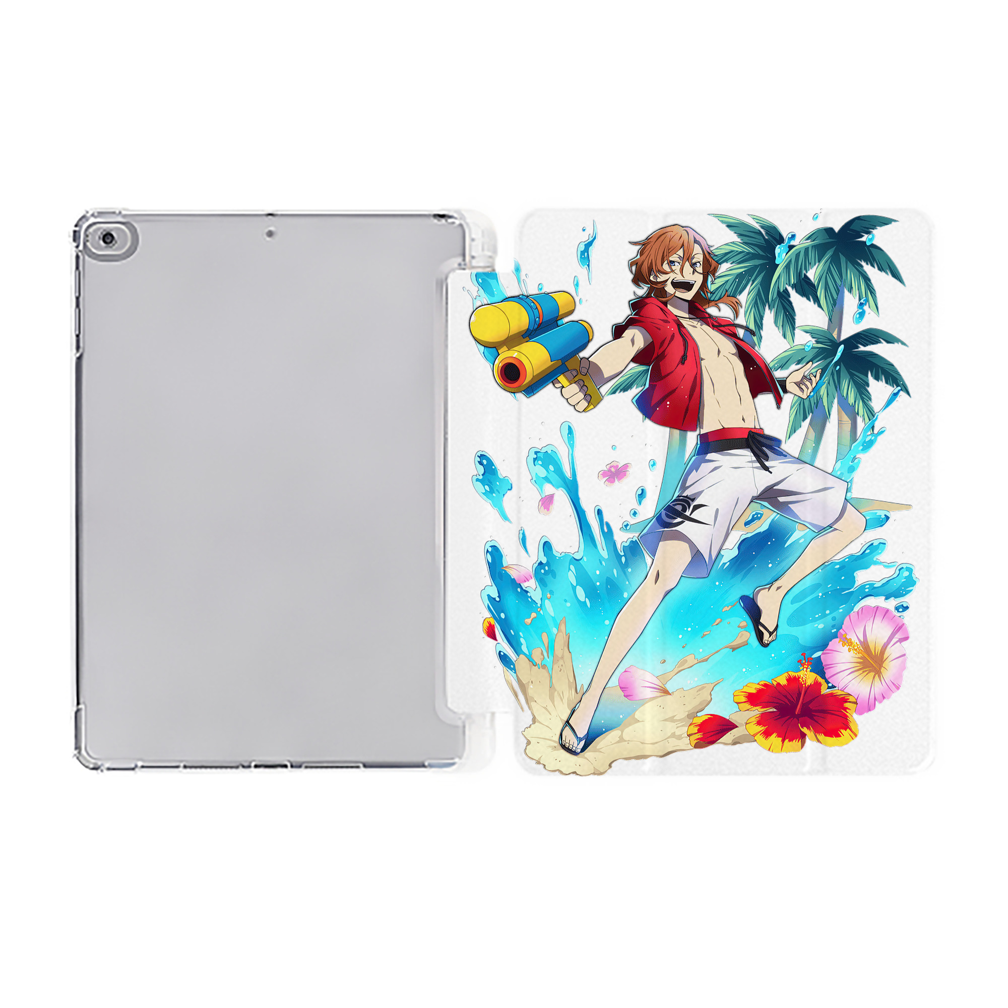 （画像用） 文豪ストレイドッグス Bungo Stray Dogs IPad ケース ペン収納付き 三つ折りスタンド PUレザー×シリコン 対応機種9.5/10.5/10.9インチ